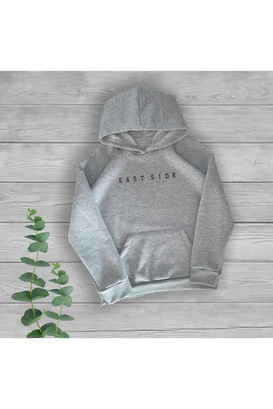 TexKid East Side Göğüs Yazılı Unisex Oversize Sweatshirt ürün görseli 1