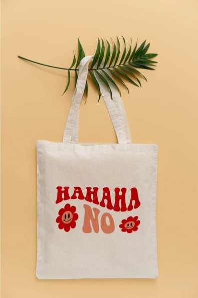 TexKid Hahaha No Yazılı Sıvı Geçirmez Bez Çanta ürün görseli 1