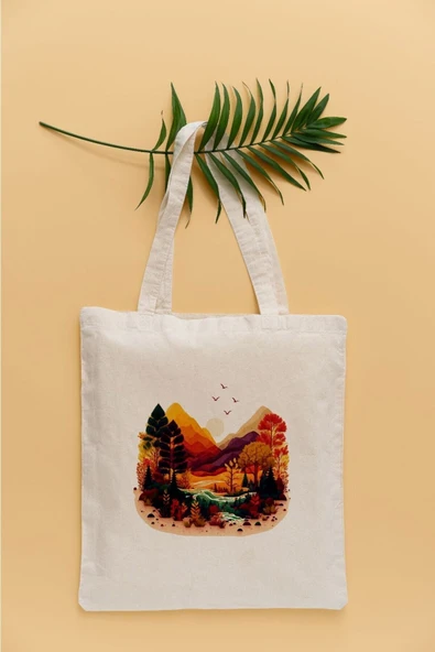 TexKid Manzara Temalı Sıvı Geçirmez Bez Çanta ürün görseli 1