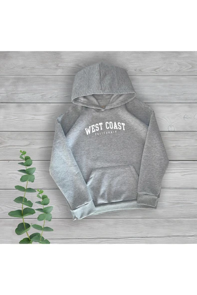 TexKid West Coast Göğüs Baskılı Unisex Oversize Sweatshirt ürün görseli 1