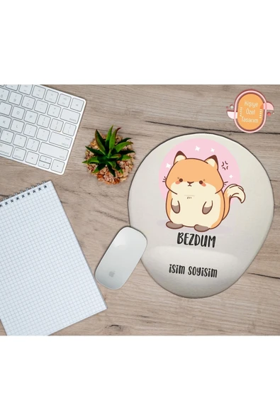 TexKid Kişiye Özel Bezdum Yazılı Hamster Bilek Destekli Mouse Pad ürün görseli 1