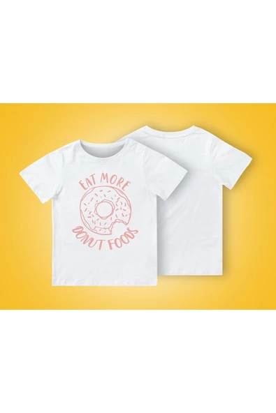 TexKid Daha Fazla Donut Yiyin Yazılı Çocuk Tişört ürün görseli 1
