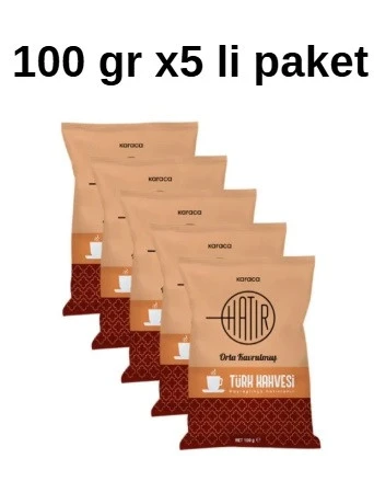 Karaca Hatır Orta Kavrulmuş Bol Köpüklü Türk Kahvesi 100 gr x 5 ad ürün görseli 1