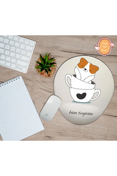 TexKid Kişiye Özel Kupa Içinde Kedi Temalı Mouse Pad Bilek Destekli ürün görseli 1