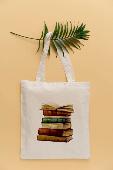 TexKid Kitaplar Temalı Sıvı Geçirmez Bez Çanta ürün görseli 1