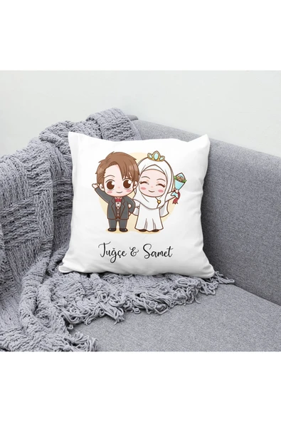 TexKid Kişiye Özel Sevimli Çift Temalı Yastık ürün görseli 1