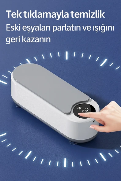 DailyTech Tek Tuşlu Ultrasonik Temizleme Cihazı Gözlük Takı Saat için Dijital Zaman Ayarlı Temizleyici - Resim 4