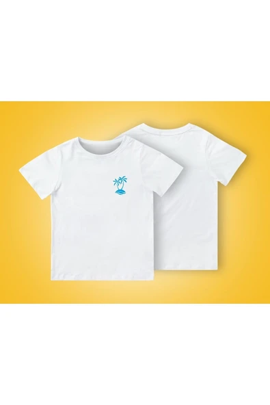 TexKid Mavi Palmiye Baskılı Çocuk Tişört ürün görseli 1