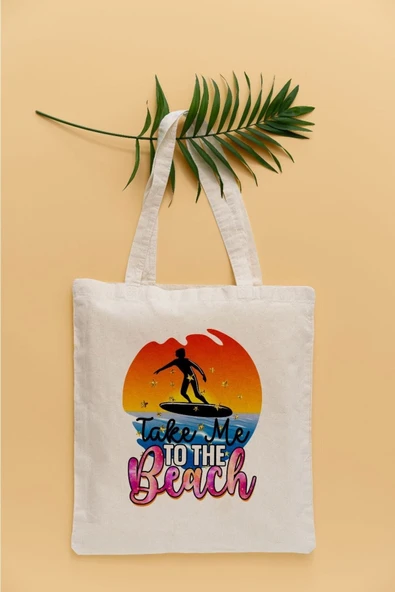 TexKid Surf Beach Temalı Sıvı Geçirmez Bez Çanta ürün görseli 1