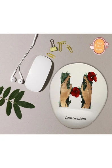 hediye kapımda Kişiye Özel Desenli Harf Temalı Mousepad Bilek Destekli H Harfi ürün görseli 1