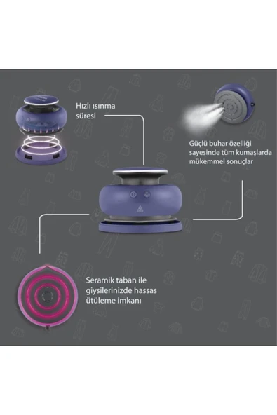 Altus HandyGo AL 5533 L 1400 W Lacivert Buharlı Kırışık Giderici - Resim 7