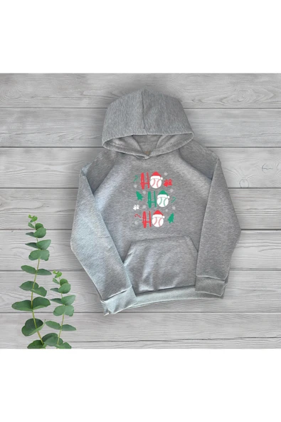TexKid HoHoHo Göğüs Baskılı Yılbaşı Sweatshirt ürün görseli 1
