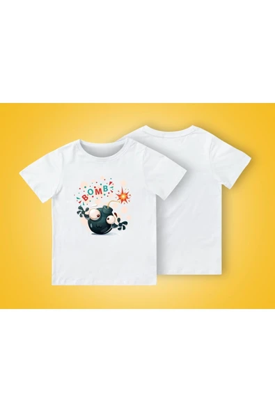 TexKid Bomb Yazılı Bomba Baskılı Çocuk Tişört ürün görseli 1