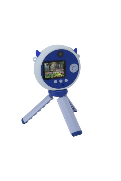 Hd Kamera Karikatür Tripodlu Çocuk Dijital Kamera Fotoğraf Makinası 1080p Video Kaydedici 2.0 İnç - Resim 2