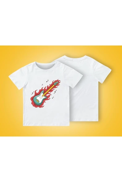 TexKid Gitar Notalar Baskılı Çocuk Tişört ürün görseli 1
