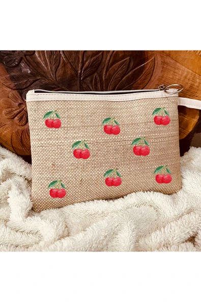 TexKid Kiraz Temalı 3'lü Matruşka Hediye Clutch/Makyaj/El Çantası ürün görseli 1