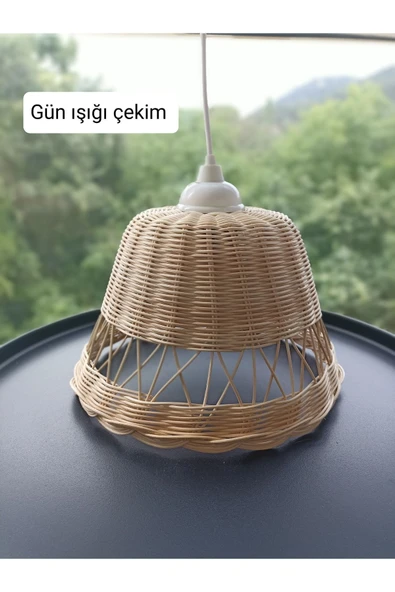 LAMPEGA Rattan Avize Hasır Bambu Örgü ürün görseli 1
