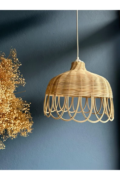 LAMPEGA Rattan Bambu Hasır Avize - Resim 3
