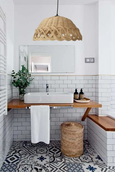 LAMPEGA   Avize Modern Salon / Oturma Odası Bambu Çap 30 cm - Resim 4