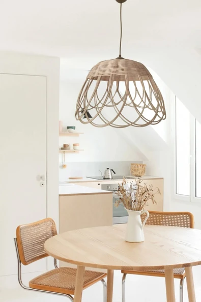 LAMPEGA  Rattan Bambu Hasır Avize (DUY DAHİL) ürün görseli 1