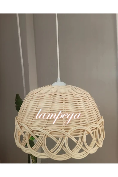 Lampega rattan bambu hasır avize ürün görseli 1