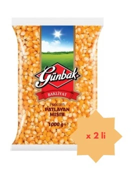 Günbak -Patlayan Mısır /Cin Mısır/Pop Corn 1000 gr x 2 li ürün görseli 1