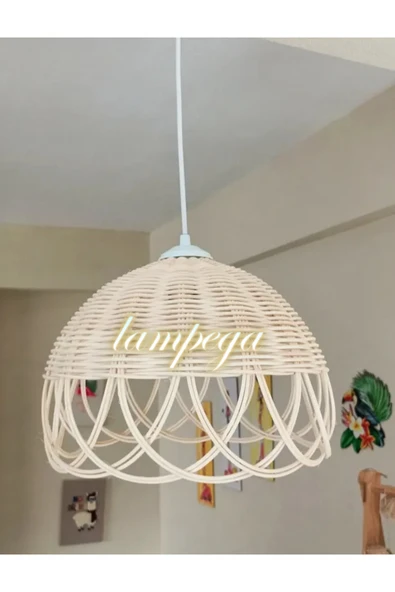 Lampega rattan bambu hasır avize ürün görseli 1