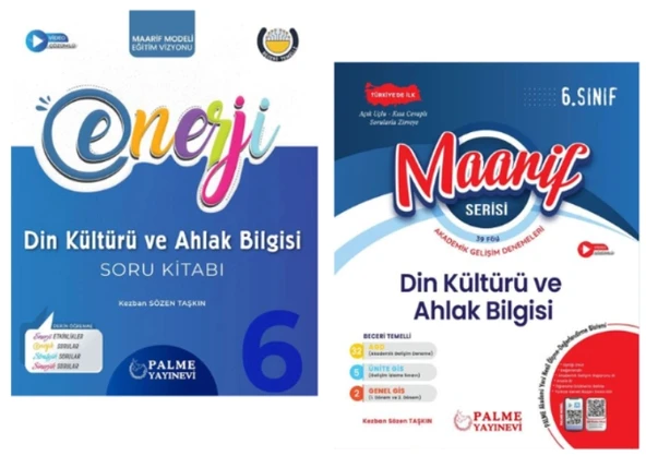 PALME YAYINEVİ 6.SINIF ENERJİ DİN KÜLTÜRÜ SORU KİTABI - DİN KÜLTÜRÜ MAARİF AKADEMİK GELİŞİM DENEMELERİ ürün görseli 1
