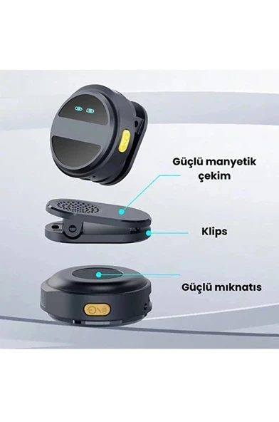 2 Adet Profesyonel Kablosuz Yaka Mikrofonu Typce Uyumlu Manyetik Klipsli - Resim 5