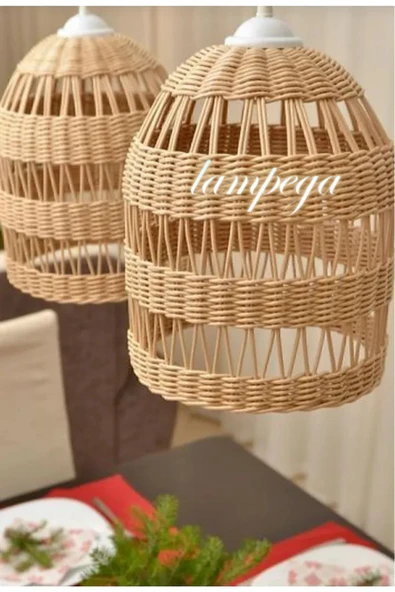 Lampega rattan Bambu Hasır Avize ürün görseli 1