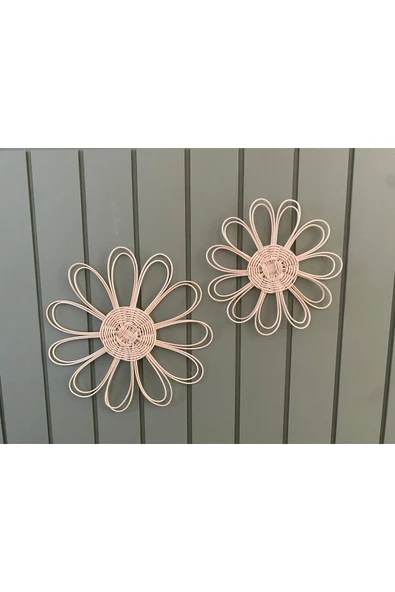 LAMPEGA  Bohem Rattan bambu hasır duvar süsü / duvar sepeti / duvar tabağı / İskandinav duvar süsü - Resim 5