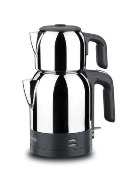 Korkmaz Demkolik Elektrikli Çaydanlık İnox Siyah A359 ürün görseli 1