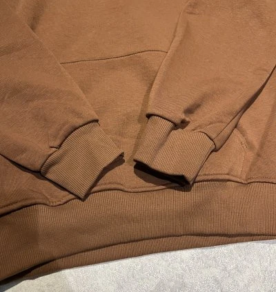 3 İplik Şardonlu Hoodie Sweatshirt - Don't Look Back Brown - Resim 4