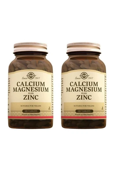 Solgar Calcium Magnesium Plus Zinc 100 Tablet - 2 ADET -SKT:03/2029 ürün görseli 1