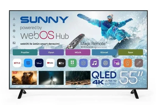 SUNNY TV SN55QMN252-0276 55" QLED ULTRA HD 4K WEBOS ürün görseli 1