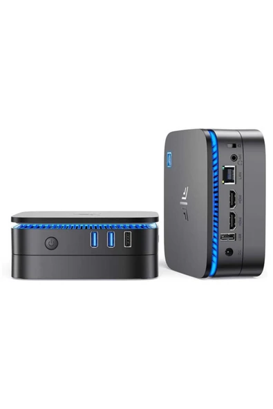 AK1 PLUS Intel N100 8GB DDR4 256GB NVMe 2*HDMI 2*3.0USB 2*2.0USBWifi5BT4.2 W11 Pro Mini Pc - Resim 2
