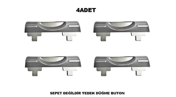 Motek Çamaşır Sepeti Yedek Açma Kapama Buton,Düğme 40LT-80LT 4 Adet - 3