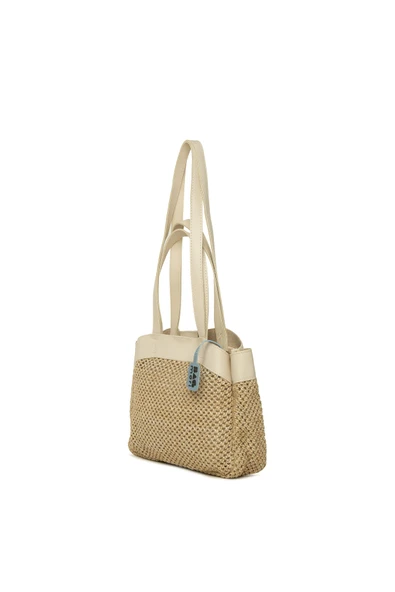 Bagmori Vizon Yavrulu Hasır File Mini Çanta - Resim 2