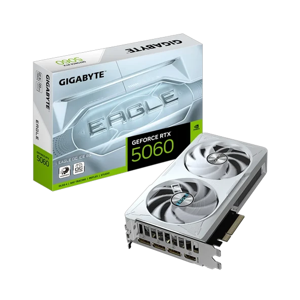 GIGABYTE GeForce RTX 5060 EAGLE OC ICE 8G GDDR7 DLSS 4 128 Bit Ekran Kartı GV-N5060EAGLEOC ICE-8GD ürün görseli 1
