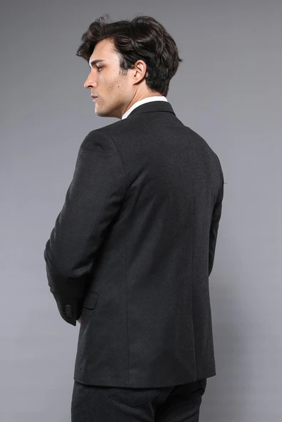 4 Drop Kaşe Füme Gri Erkek Ceket - Wessi - Resim 4