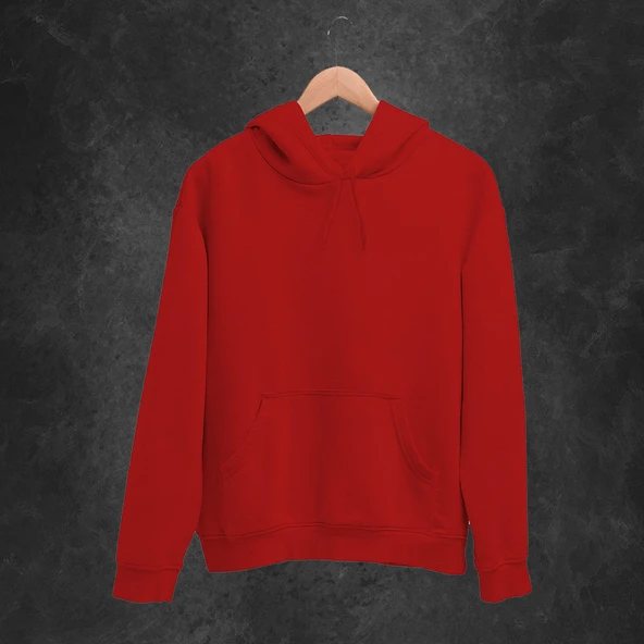 5'li Kışlık Unisex Kapşonlu Sweatshirt Seti (Bordo, Kırmızı, Turuncu, Sarı, Krem) - Resim 5
