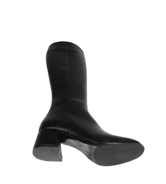 YAZKIŞ Kadın Siyah Cilt 36cm bilek Boyu 5cm Kalın Topuk Çizme - Resim 5