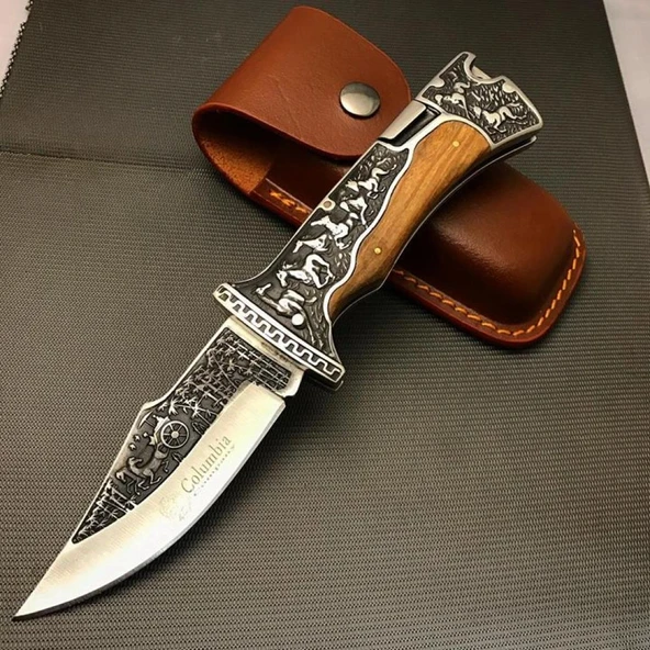 AlsepeteAvm A3189-C At İşlemeli Baba Avcı Bıçağı ürün görseli 1