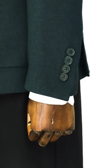 Kendinden Desenli Slim Fit Sivri Yaka Yeşil Erkek Ceket - Wessi - Resim 6