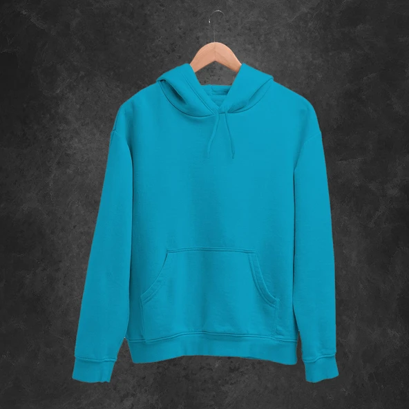 5'li Kışlık Unisex Kapşonlu Sweatshirt Seti (Siyah, Haki Yeşil, Bordo, Mor, Buz Mavi) - Resim 3