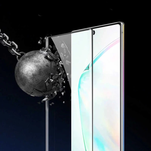 Galaxy Note 10 Zore Kavisli Full Yapışkanlı Cam Ekran Koruyucu - Resim 5
