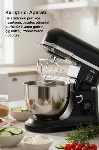 Sinbo SMX-2773 / Dijital Ekranlı Zaman Ayarlı Stand Mikser / 7.5 Litre / 1500W - Resim 2