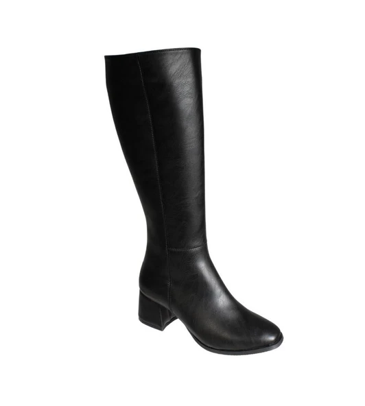 YAZKIŞ Kadın Siyah Cilt 36cm bilek Boyu 5cm Kalın Topuk Çizme ürün görseli 1