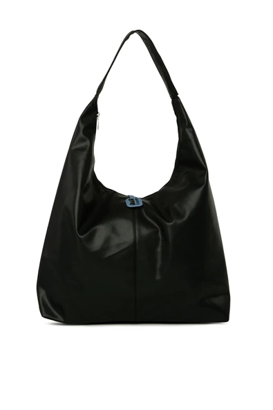 Bagmori Siyah Yumuşak Dokulu Oval Maxi Boy Omuz Çantası - Resim 3