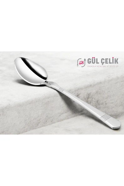 Gül Çelik 30 Parça 6 Kişilik 18/10 Kalite Çatal Kaşık Seti Alvina Model 304 Paslanmaz Çelik - Resim 4